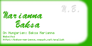 marianna baksa business card